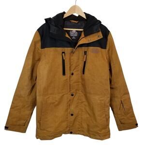 Lurking Class Lurk Wear Men's Hooded Snowboard Jacket Gold Black Size Medium